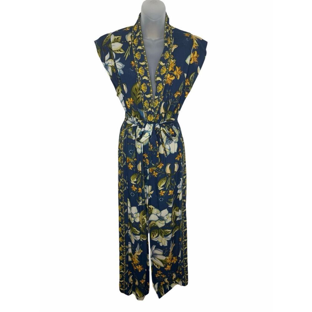 Farm Rio‎ x Anthropologie Hummingbird Floral Jumpsuit Small - Picture 4 of 6